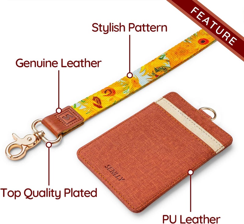 SENLLY Id Card Holder With Cute Lanyard, Vertical Id Card Holder, Card Badge Holder With Double-Sided Card Slots - Image 2