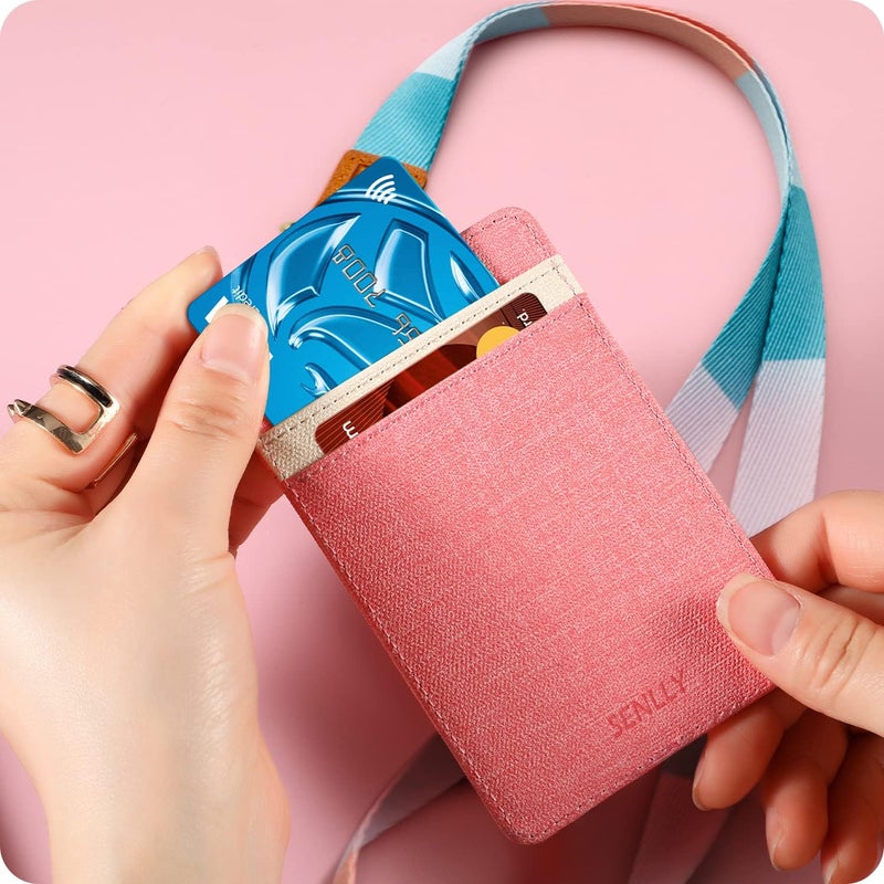 SENLLY Id Card Holder With Cute Lanyard, Vertical Id Card Holder, Card Badge Holder With Double-Sided Card Slots - Image 4