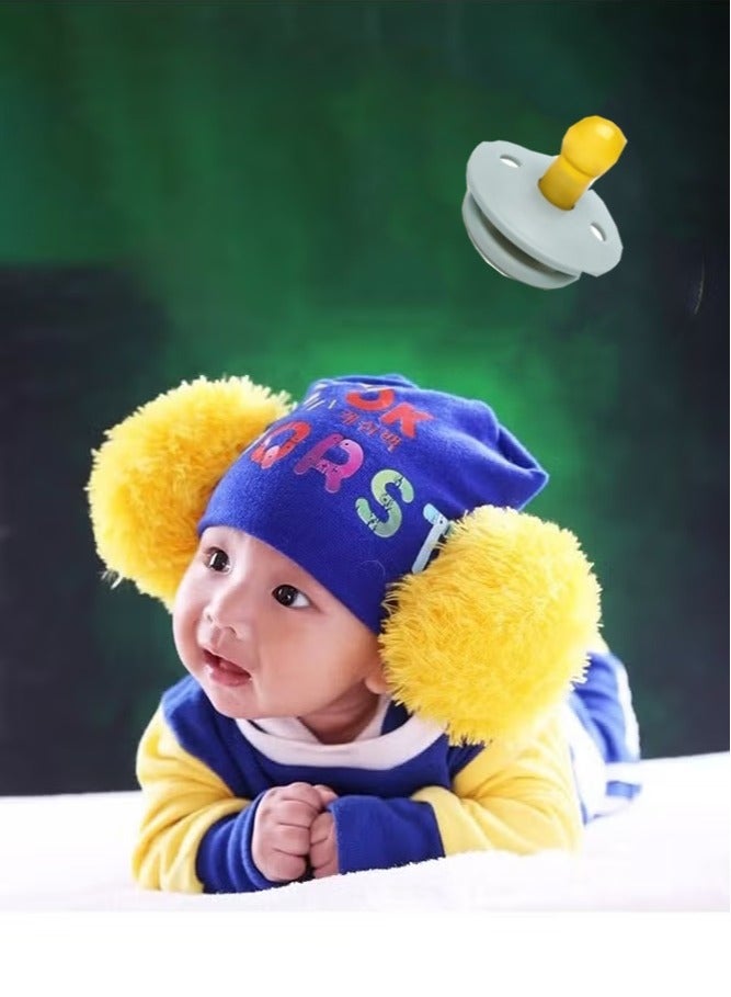 شراء جوي لهاية من اللاتكس الطبيعي مع سلسلة لهاية، للأطفال من عمر 0 ​​إلى 6 أشهر (أخضر) (رمادي أزرق) - Image 4