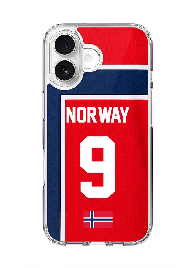 Stylizedd Classic Clear Magnetic Case for Apple iPhone 17 , Hybrid Soft Case Flexible Edges Anti Drop TPU PC Gel Thin Transparent Cover [ Designed for Apple iPhone 17 ] - Football Team Norway World Cup 2026 - Image 1