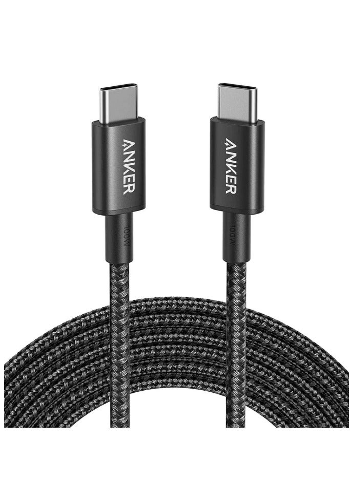 Anker Charging Cable USB-C to USB-C 2.0 Nylon Cable 6ft, 1.8 M 60W Black - A8753H11 - Image 1