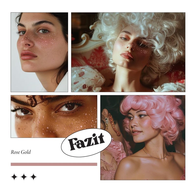 Fazit Makeup Patches - Rose Gold Speckles - Glow Up Make-Up Patches - Cute Glitter Makeup Accessories for Women - Cosmetic Glitter for Face - Image 5