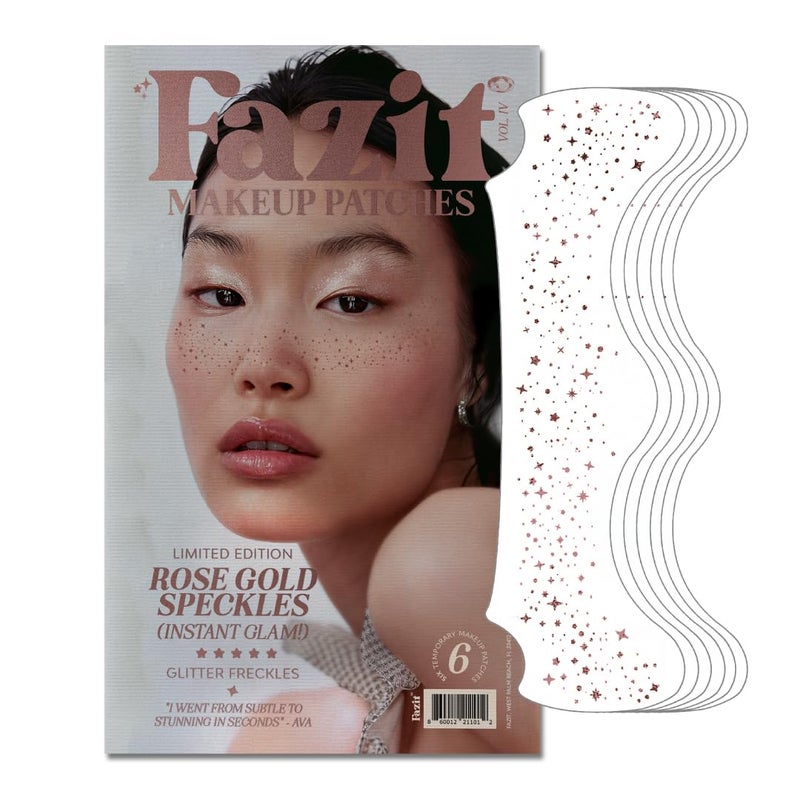 Fazit Makeup Patches - Rose Gold Speckles - Glow Up Make-Up Patches - Cute Glitter Makeup Accessories for Women - Cosmetic Glitter for Face - Image 1