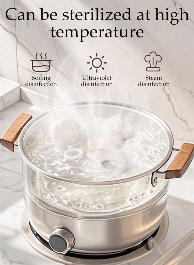 DUNISO 8PCS Baby Rattle Toy,Infant Teething Toys,Early Educational Toy Set,with Gift Box，Resistant to Deformation,Food Grade Silicone Material,Suitable for babies aged 0-1 - Image 4