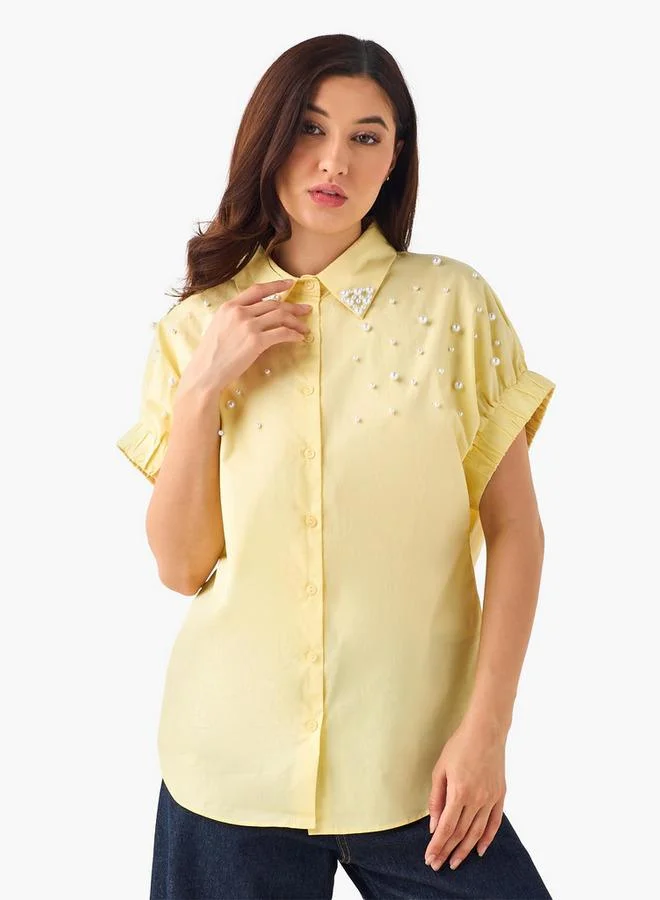 تواكستريمز 2Xtremz Cotton Shirt with Pearl Embellishment