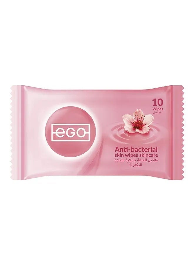 Ego Anti-Bacterial Skincare Skin Wipes, 10 Pcs, China