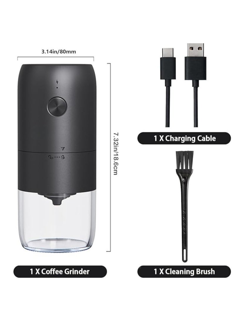 BIG CLICK USB Rechargeable Portable Coffee Grinder with 24 Gears Adjustable Settings One-Touch Operation Automatic Coffee Bean Grinder Mill with Ceramic Burr, for Travel, Camping, Office, Espresso, etc - Image 2