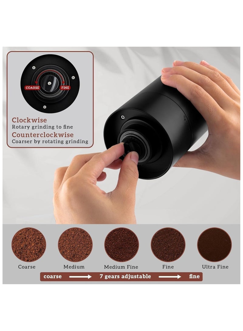 BIG CLICK USB Rechargeable Portable Coffee Grinder with 24 Gears Adjustable Settings One-Touch Operation Automatic Coffee Bean Grinder Mill with Ceramic Burr, for Travel, Camping, Office, Espresso, etc - Image 5