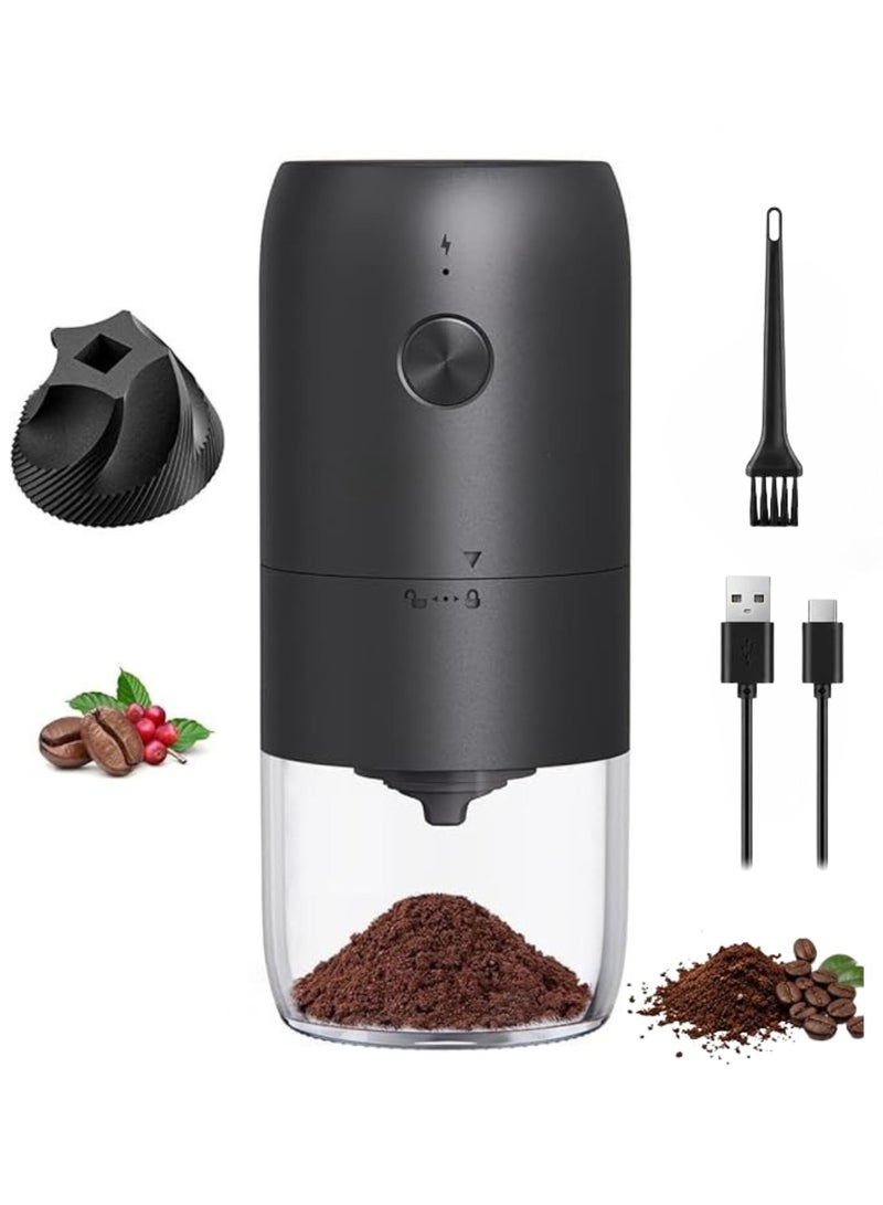 BIG CLICK USB Rechargeable Portable Coffee Grinder with 24 Gears Adjustable Settings One-Touch Operation Automatic Coffee Bean Grinder Mill with Ceramic Burr, for Travel, Camping, Office, Espresso, etc - Image 1