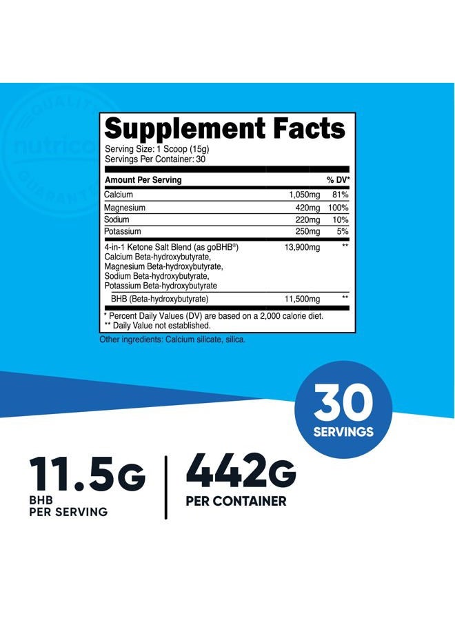 Nutricost Keto BHB Exogenous Ketones 4-in-1 (30 Servings) 12g Beta-Hydroxybutyrate (BHB) Per Serving, (Unflavored) - Ketone Salts - Image 2