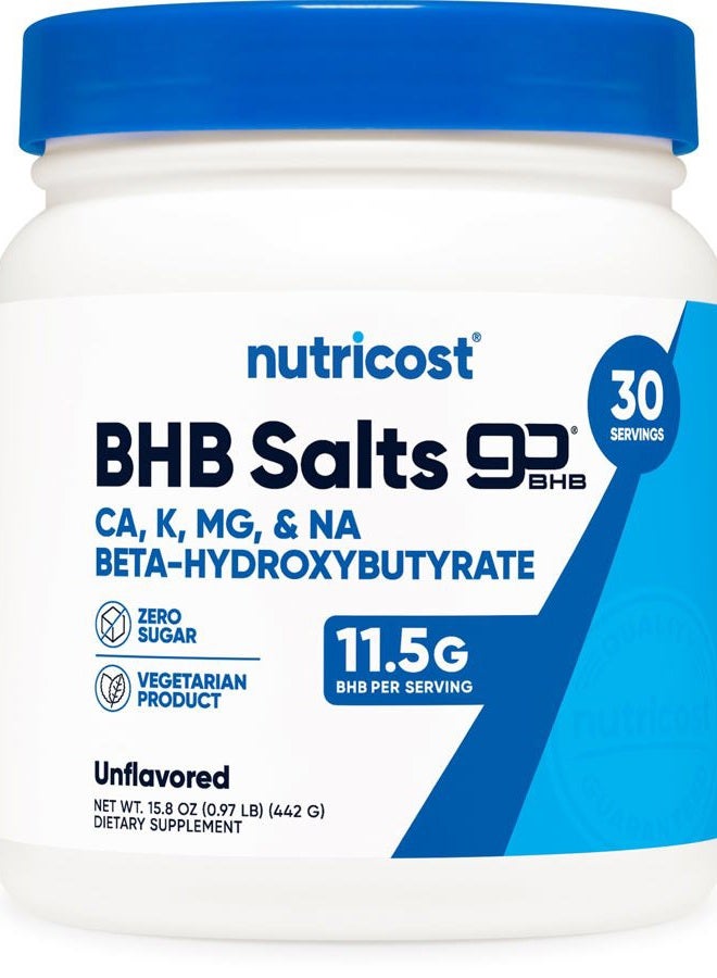 Nutricost Keto BHB Exogenous Ketones 4-in-1 (30 Servings) 12g Beta-Hydroxybutyrate (BHB) Per Serving, (Unflavored) - Ketone Salts - Image 1