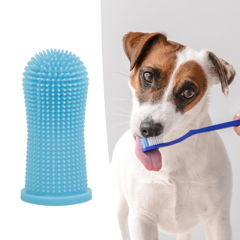 Pet Teeth Sleeve Silicone Material Pet Toothbrush Safety Ingredient Dog Supply Blue - Image 3