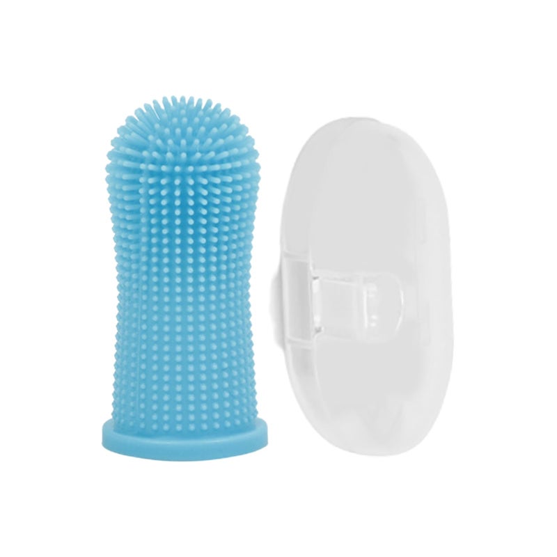 Pet Teeth Sleeve Silicone Material Pet Toothbrush Safety Ingredient Dog Supply Blue - Image 1