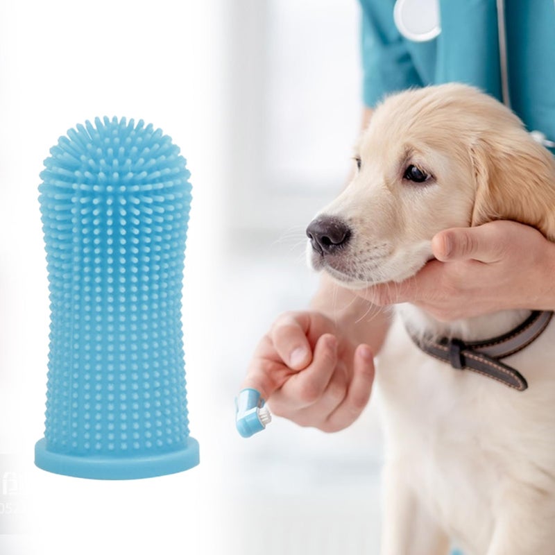 Pet Teeth Sleeve Silicone Material Pet Toothbrush Safety Ingredient Dog Supply Blue - Image 5