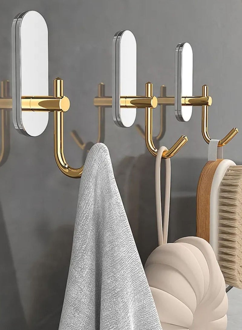 زالكون قماش ذهبي خطاف للحمام, مطبخ, منشفة روب خطاف, الفولاذ المقاوم للصدأ, مع الرخام البيضاوي لوحة ثقيلة جدار ركب روب خطاف, منظم الحمام, أبيض, حزمة من 2 - Image 3