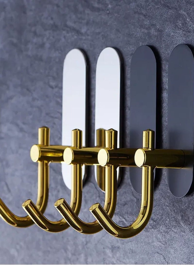 زالكون قماش ذهبي خطاف للحمام, مطبخ, منشفة روب خطاف, الفولاذ المقاوم للصدأ, مع الرخام البيضاوي لوحة ثقيلة جدار ركب روب خطاف, منظم الحمام, أبيض, حزمة من 2 - Image 2