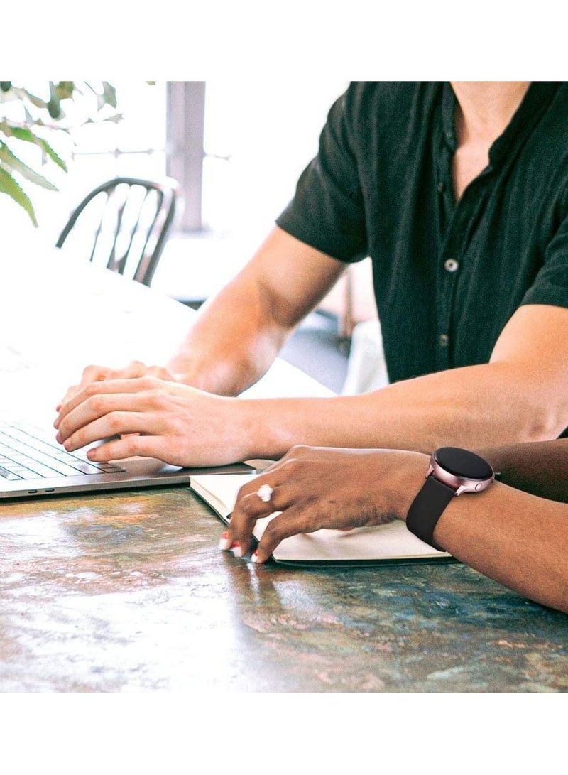 Strap Band Silicone 20MM For Samsung Galaxy Watch 4 40mm 44mm/Watch 4 classic 42mm 46mm /Gear Sport/active2 40mm 44mm/Amazfit GTR 42mm/ GTS 2/Huawei GT2 42mm/Honor Magic watch 2 42mm (Black) - Image 3