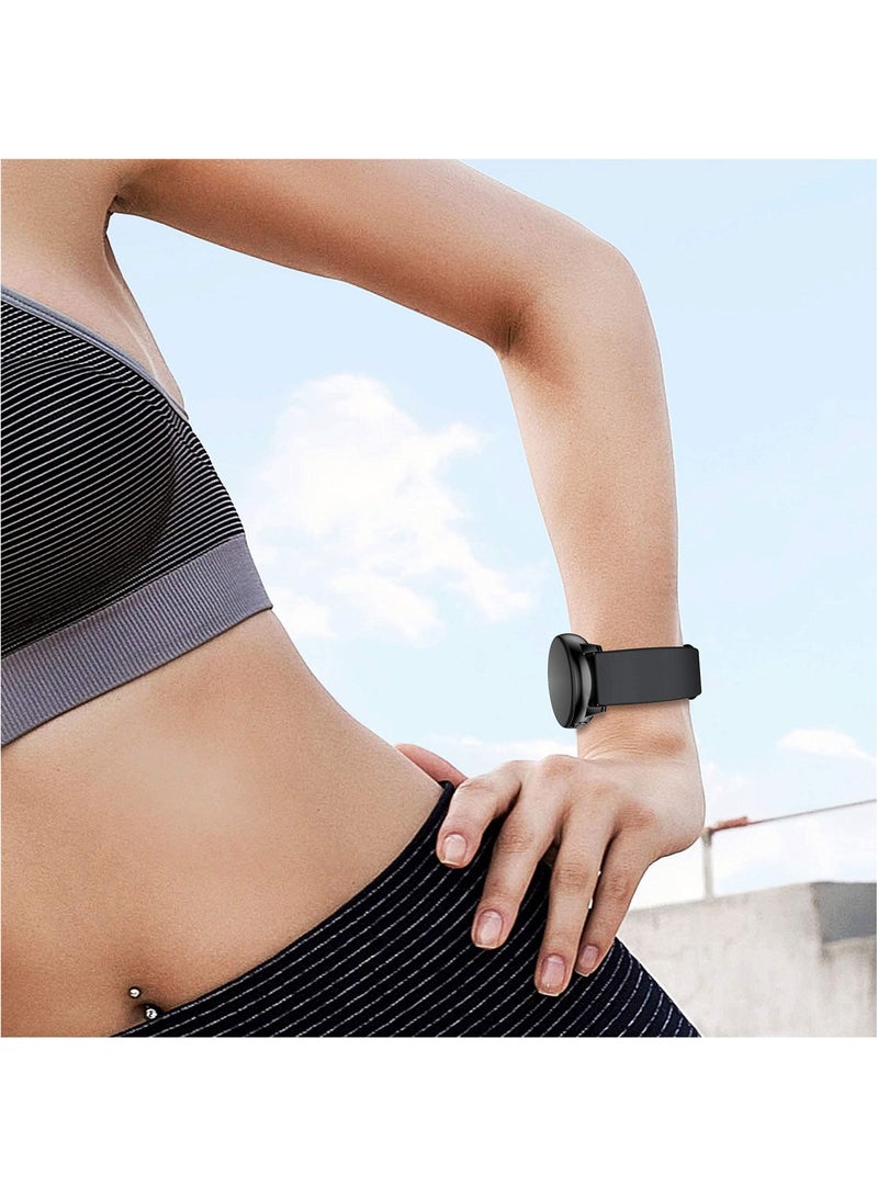 Strap Band Silicone 20MM For Samsung Galaxy Watch 4 40mm 44mm/Watch 4 classic 42mm 46mm /Gear Sport/active2 40mm 44mm/Amazfit GTR 42mm/ GTS 2/Huawei GT2 42mm/Honor Magic watch 2 42mm (Black) - Image 4