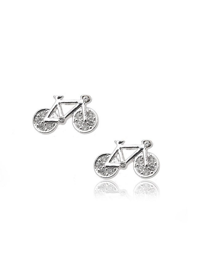 chelseachicNYC - High Gloss Old Bicycle Stud Earrings - Image 1