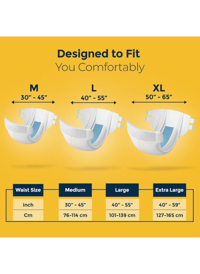 Karein Overnight Adult Diaper Tape M Size, Medium, Waist , 60 Unit, Long Protection Hour, Unisex, Quick & Even Absorption, Aloe Vera, Leakproof, Odour Control, Wetness Indicator - Image 4