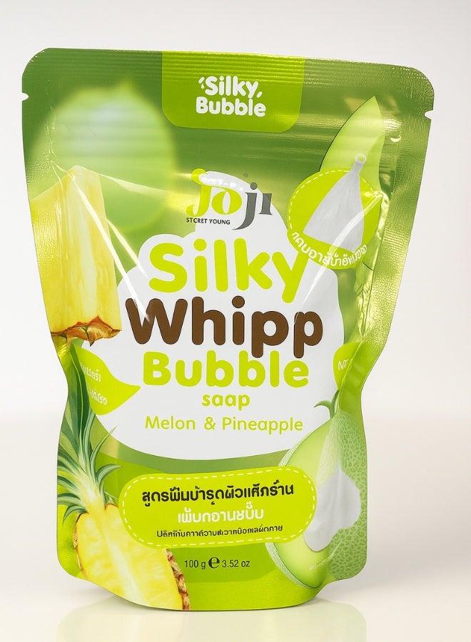 Silky Whipp Bubble Soap Melon and Pineapple 100 g Brightening and Moisturizing Body Soap Deep Cleansing Whitening and Nourishing Skin Care