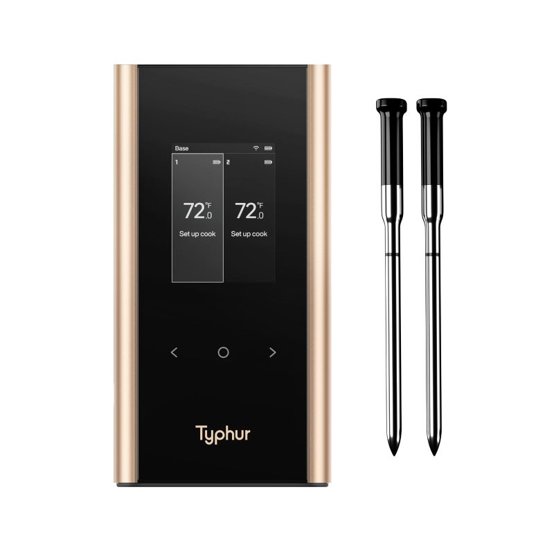 Typhur Sync Gold Wireless WiFi Meat Thermometer 2 Slim Probes 6 Sensors 10x Stronger Signal 05 Accuracy Smart Base Direct Setup Reliable Reading Through Kamado Grill BBQ Oven Smoker Air Fryer - Image 2
