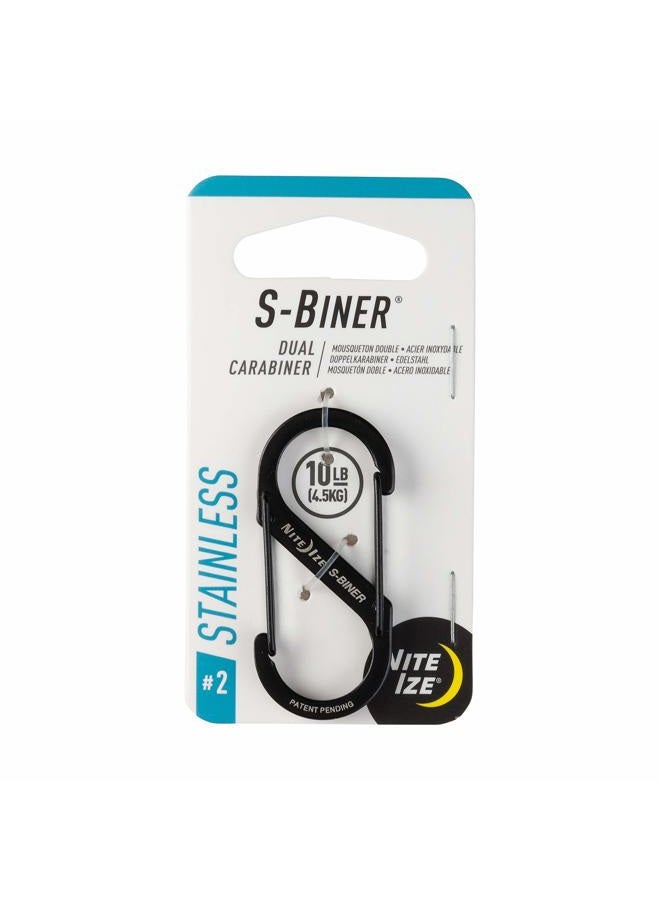 NITE IZE Size-2 S-Biner Dual Carabiner, Stainless-Steel, Black - Image 1