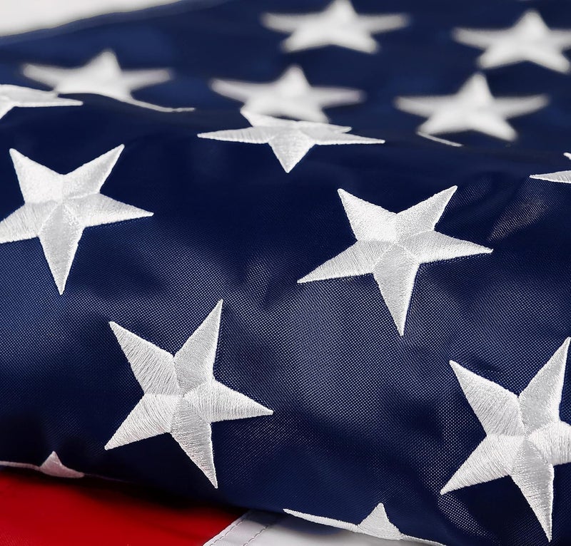 DANF FLAG American Flag 3x5 ft: Long Lasting US Flag, Heavy Duty Nylon, Embroidered Stars, Sewn Stripes, Brass Grommets, UV Protection Perfect for Outdoors! USA Flag - Image 1