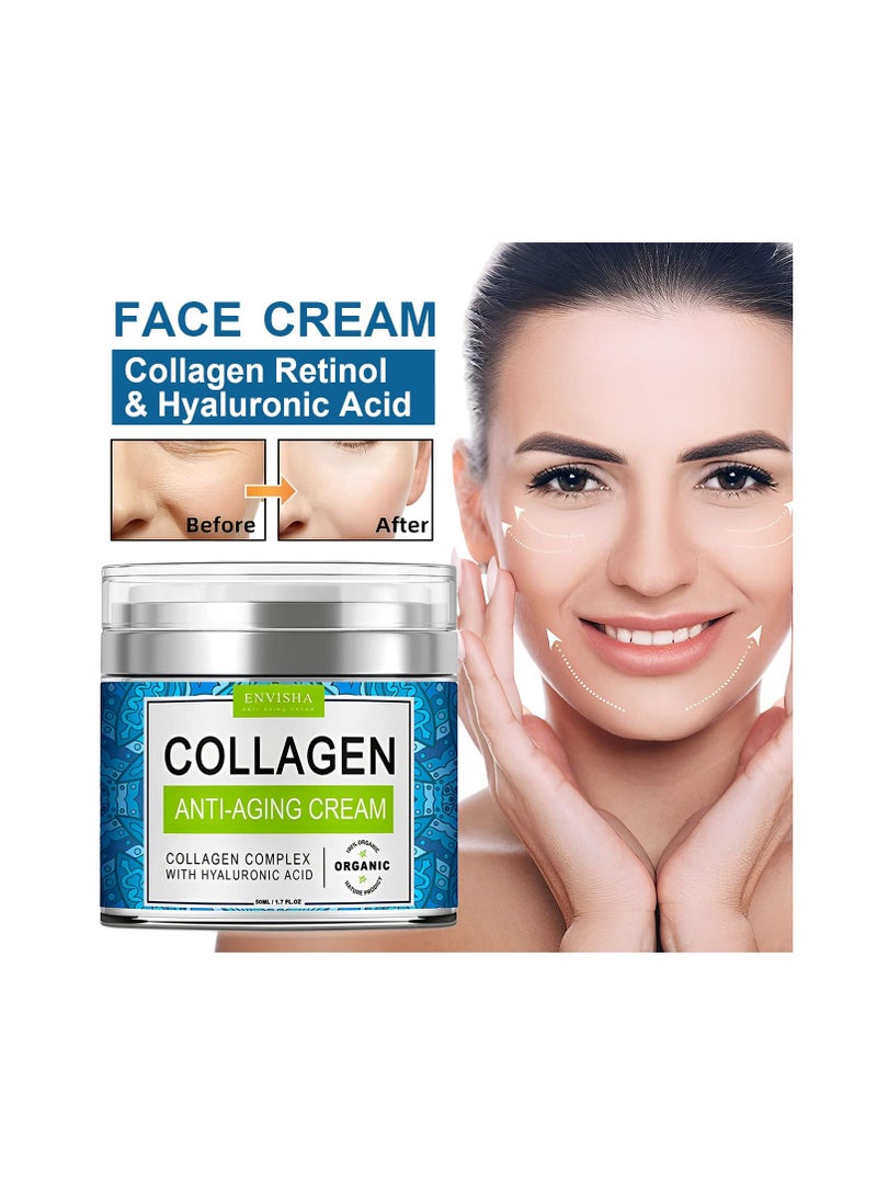 ENVISHA إنفيشا كريم وجه كولاجين حمض الهيالورونيك العناية بالبشرة المضادة للتجاعيد ترطيب مكافحة الشيخوخة ليلة تقليص المسام تبييض السلس - Image 2