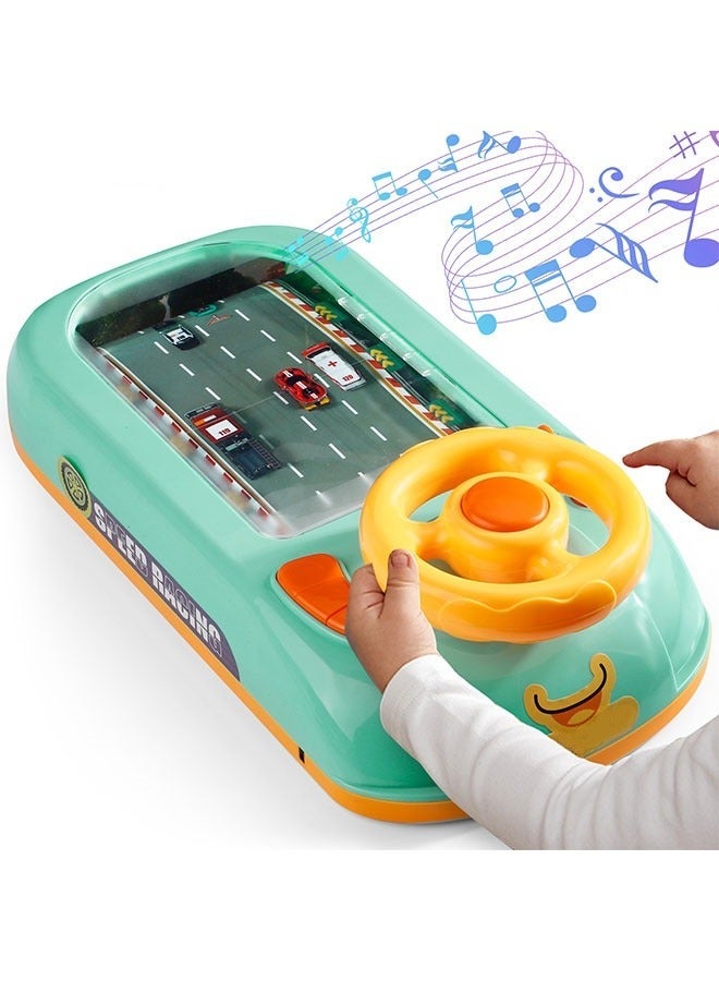 Kids' Racing Car Steering Wheel Toy, Interactive Play for Racing, Dodging, and Overtaking Games, with Sound Light Effects, Fun Simulation Developing Driving Skills - Image 1