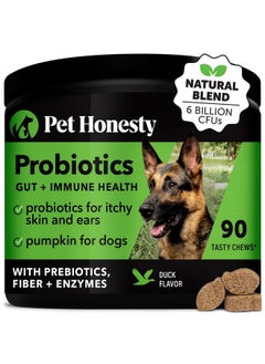 Pet Honesty Probiotics For Dogs, Dog Probiotics For Diarrhea & Bowel Support, Digestive Enzymes Promotes Gut Health, Immunity Health & Itch Relief, Prebiotics And Probiotics (Duck 90 Ct)  - Image 1
