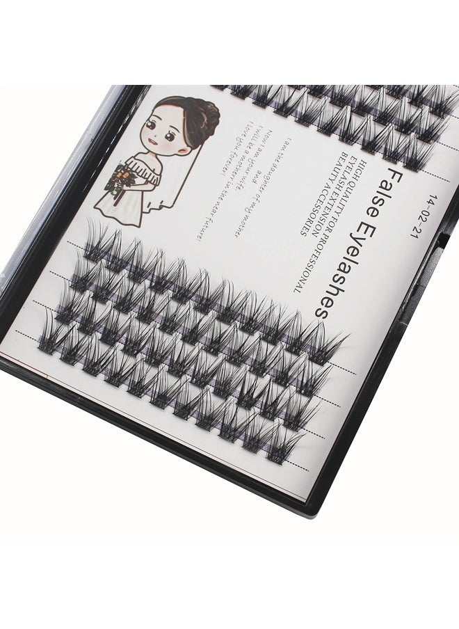 Bodermincer 84 Cluster D Curl Natural Style Eyelashes Professional Makeup Wide Cluster Individual Cluster EyeLashes Grafting Fake False Eyelashes (18MM)  - Image 2