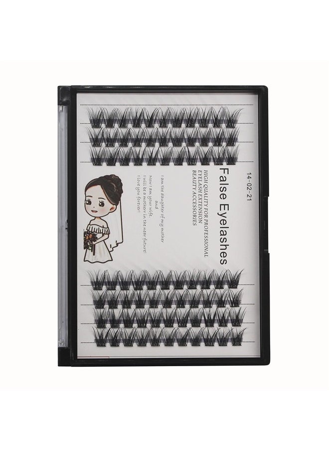 Bodermincer 84 Cluster D Curl Natural Style Eyelashes Professional Makeup Wide Cluster Individual Cluster EyeLashes Grafting Fake False Eyelashes (18MM)  - Image 3