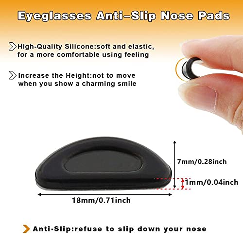 SMARTTOP Adhesive Nose Pad, 20 Pairs Eyeglass Nose Pads Stick On Silicone Anti-Slip for Glasses Sunglasses Thin Nose Pads Eyeglasses (10-Black & 10-Clear) - Image 3