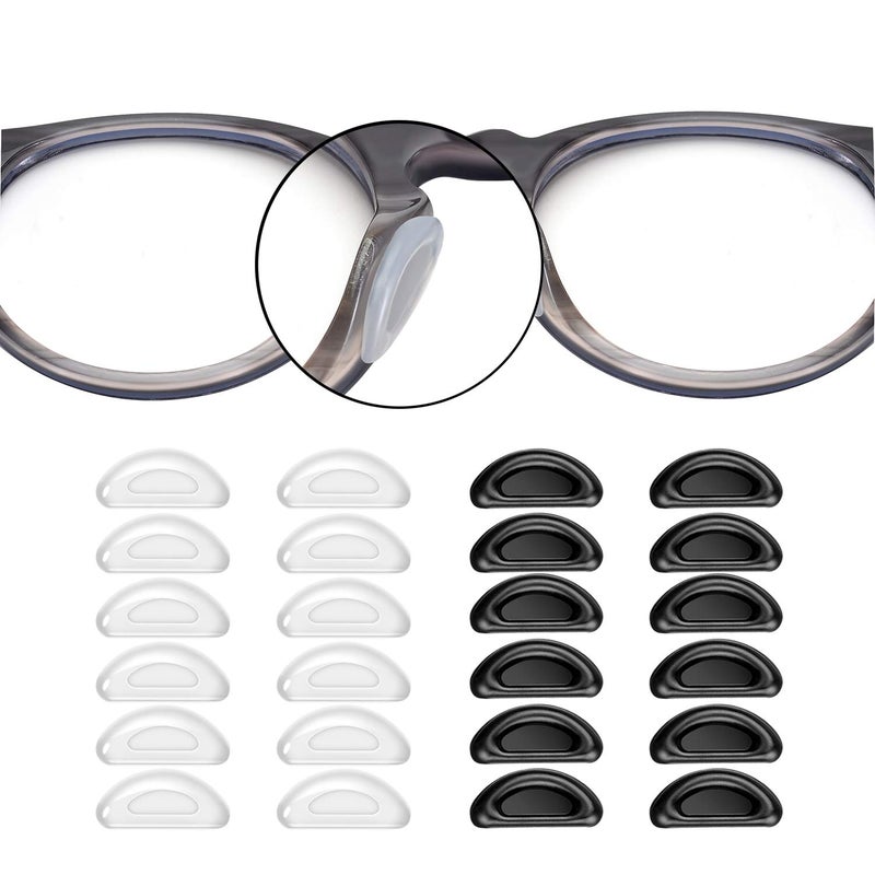 SMARTTOP Adhesive Nose Pad, 20 Pairs Eyeglass Nose Pads Stick On Silicone Anti-Slip for Glasses Sunglasses Thin Nose Pads Eyeglasses (10-Black & 10-Clear) - Image 2