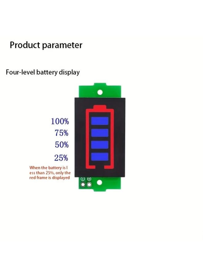 2Pcs 1S To 8S 3.7V Lithium Battery Capacity Indicator Module Blue Display Board - Image 4