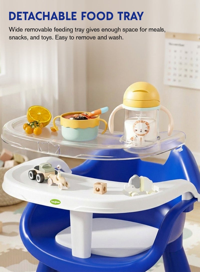 Baybee Kids Booster Seat for Baby with Feeding Tray | Portable Baby Feeding Chair & Dining Seat for Toddlers | Baby Chair with Food Tray | Baby Booster Chair for Eating Home Travel suitable for 1 to 5 Years Blue - Image 5