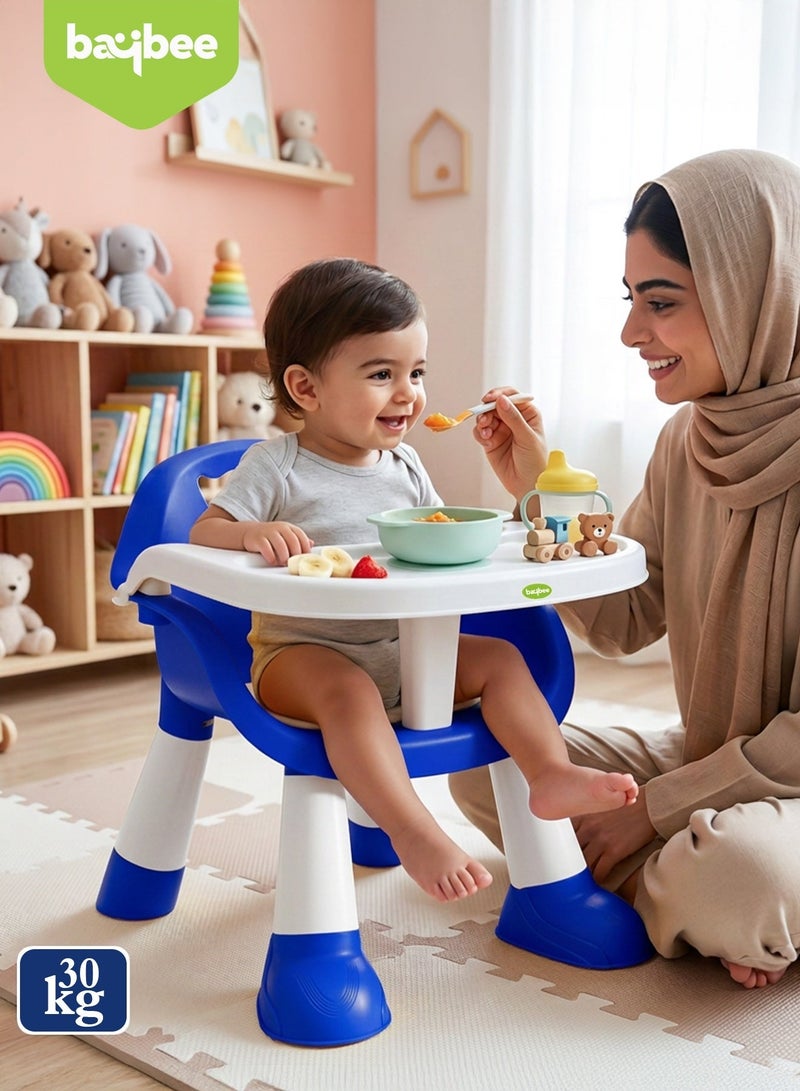 Baybee Kids Booster Seat for Baby with Feeding Tray | Portable Baby Feeding Chair & Dining Seat for Toddlers | Baby Chair with Food Tray | Baby Booster Chair for Eating Home Travel suitable for 1 to 5 Years Blue - Image 3