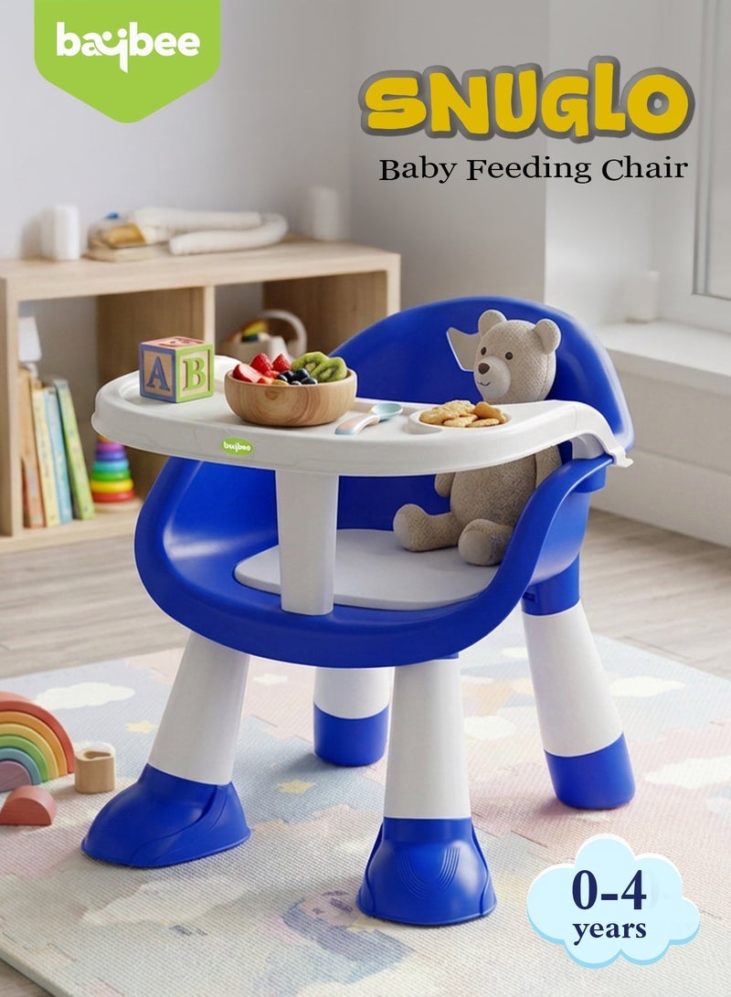 Baybee Kids Booster Seat for Baby with Feeding Tray | Portable Baby Feeding Chair & Dining Seat for Toddlers | Baby Chair with Food Tray | Baby Booster Chair for Eating Home Travel suitable for 1 to 5 Years Blue - Image 2