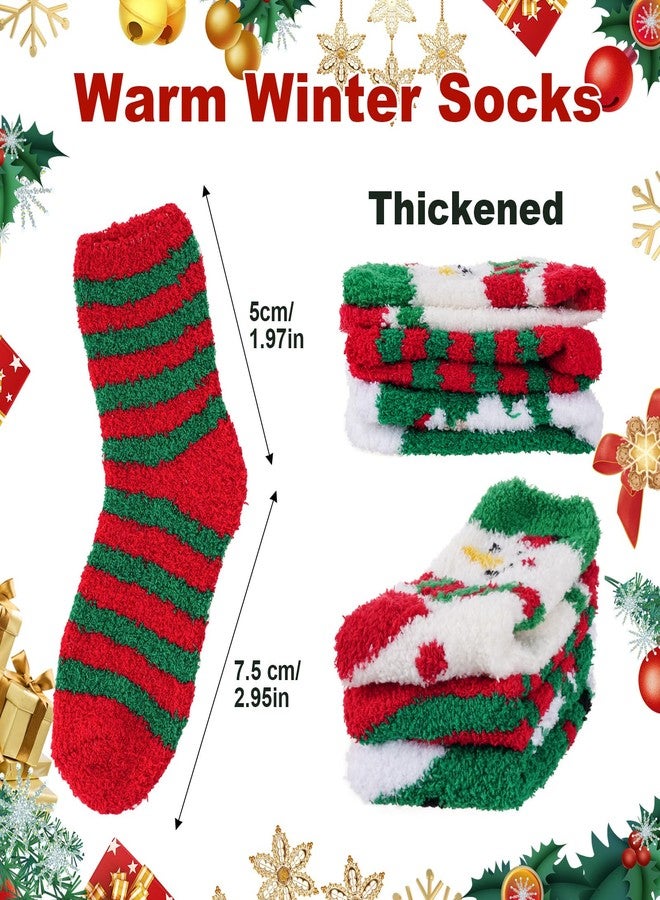 cnomg 3 Pairs Christmas Fuzzy Socks Fluffy Socks Christmas Coral Fleece Xmas for Women Cold Winter Indoor - Image 3