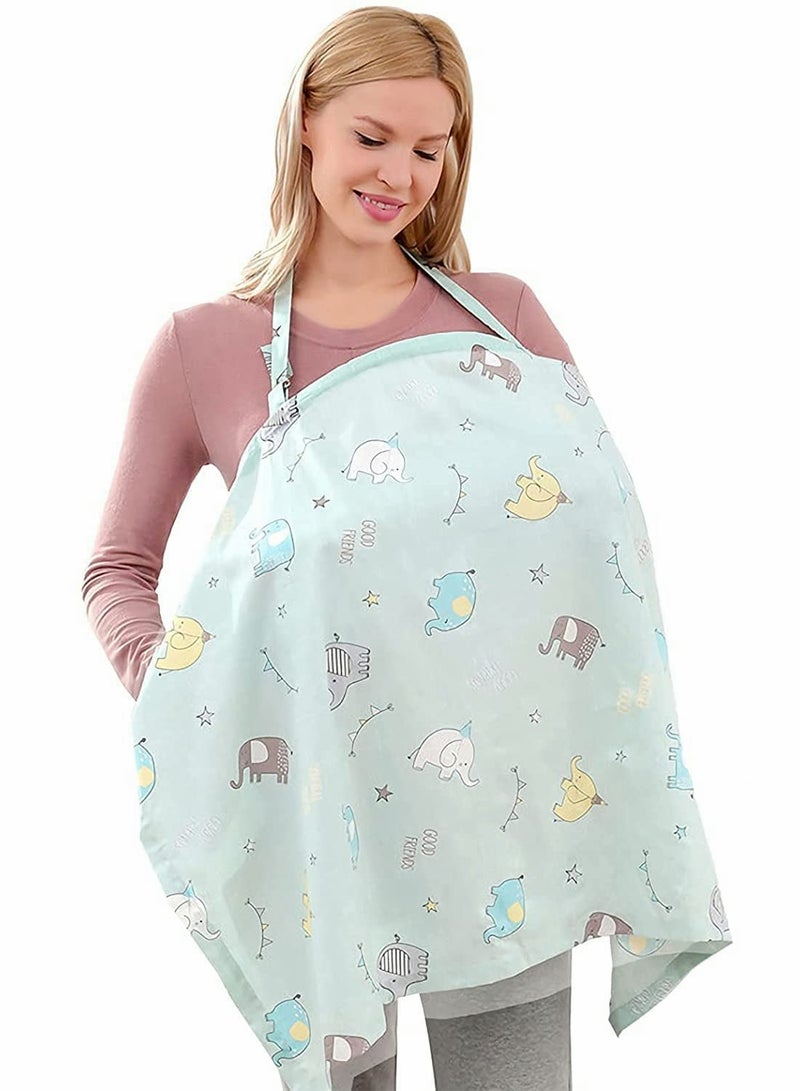 Excefore Cotton Nursing Cover, Large Breastfeeding Cover, 360° Coverage, Chemical-Free - Image 1