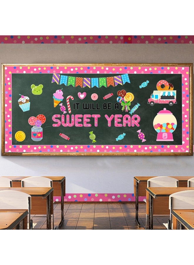 Lionergy Classroom Candy Bulletin Board Decoration Set Sweet Candyland Cutouts Ice Cream Party Decorations Wall Door Decor For Kindergarten Preschool Elementary Middle School - It Will Be A Sweet Year - Image 2