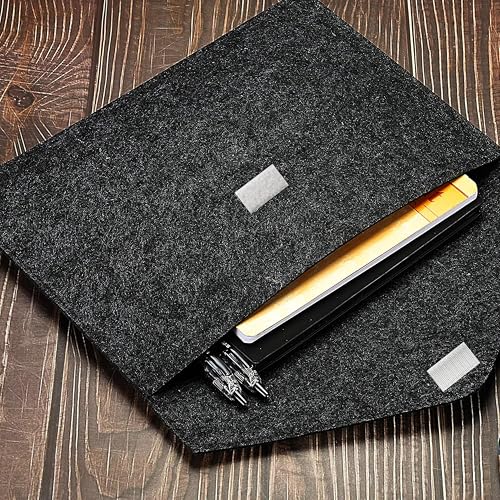GREEN DECOR Printed Felt File Folder,Document Bag, Paper File Folders, Letter Envelope, Handbag Velcro Closure, Use for Office,School,Stationery(Multicolor) Pack of 2 (Grey & Black) - Image 5