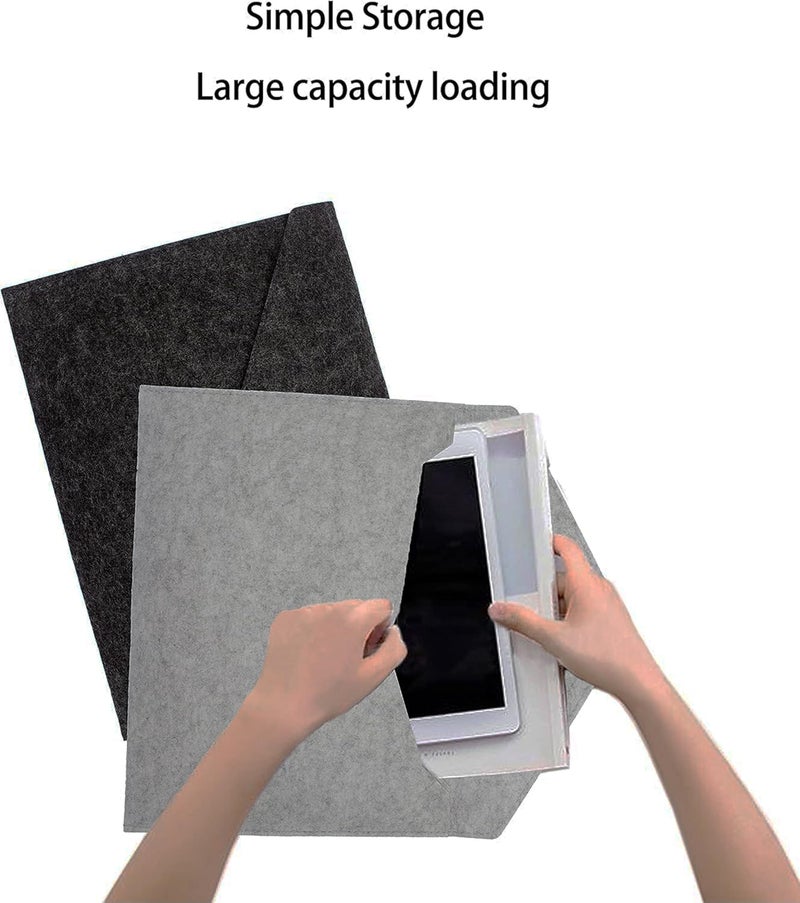 GREEN DECOR Printed Felt File Folder,Document Bag, Paper File Folders, Letter Envelope, Handbag Velcro Closure, Use for Office,School,Stationery(Multicolor) Pack of 2 (Grey & Black) - Image 4