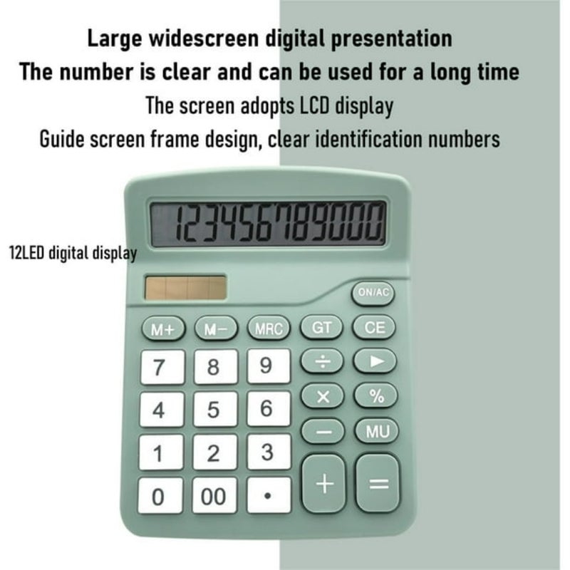 Desk Calculator Large Display Calculator Dual-Power Handheld Desk Calculator with 12 Digit Large Lcd Display for Students & Kids - Image 5