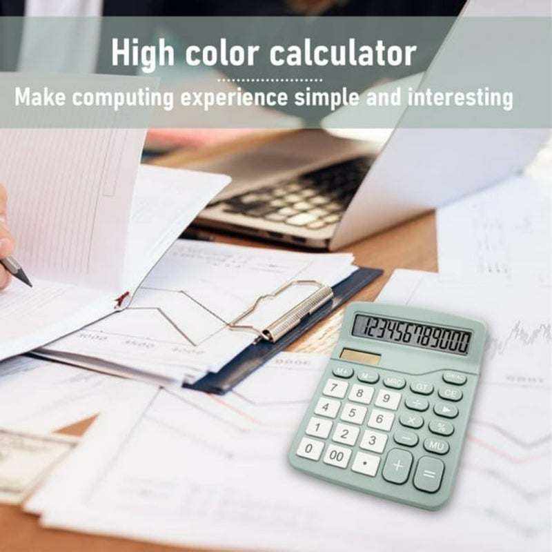 Desk Calculator Large Display Calculator Dual-Power Handheld Desk Calculator with 12 Digit Large Lcd Display for Students & Kids - Image 4