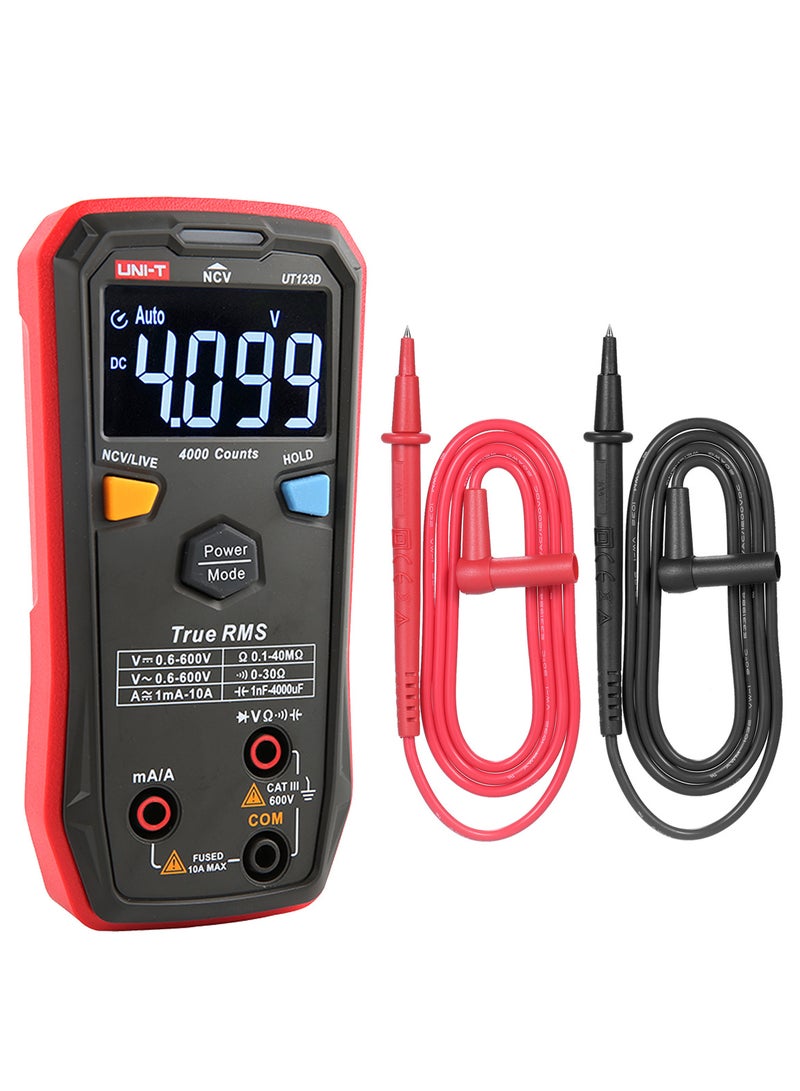 UNI-T Palm-sized Digital Multimeter AC/DC True-RMS Multimeter 4mF(4000uF) Large Capacitance Meter Auto-ranging Multi Tester with Resistance Capacitance Diode Continuity NCV Live Wire Tests - Image 2