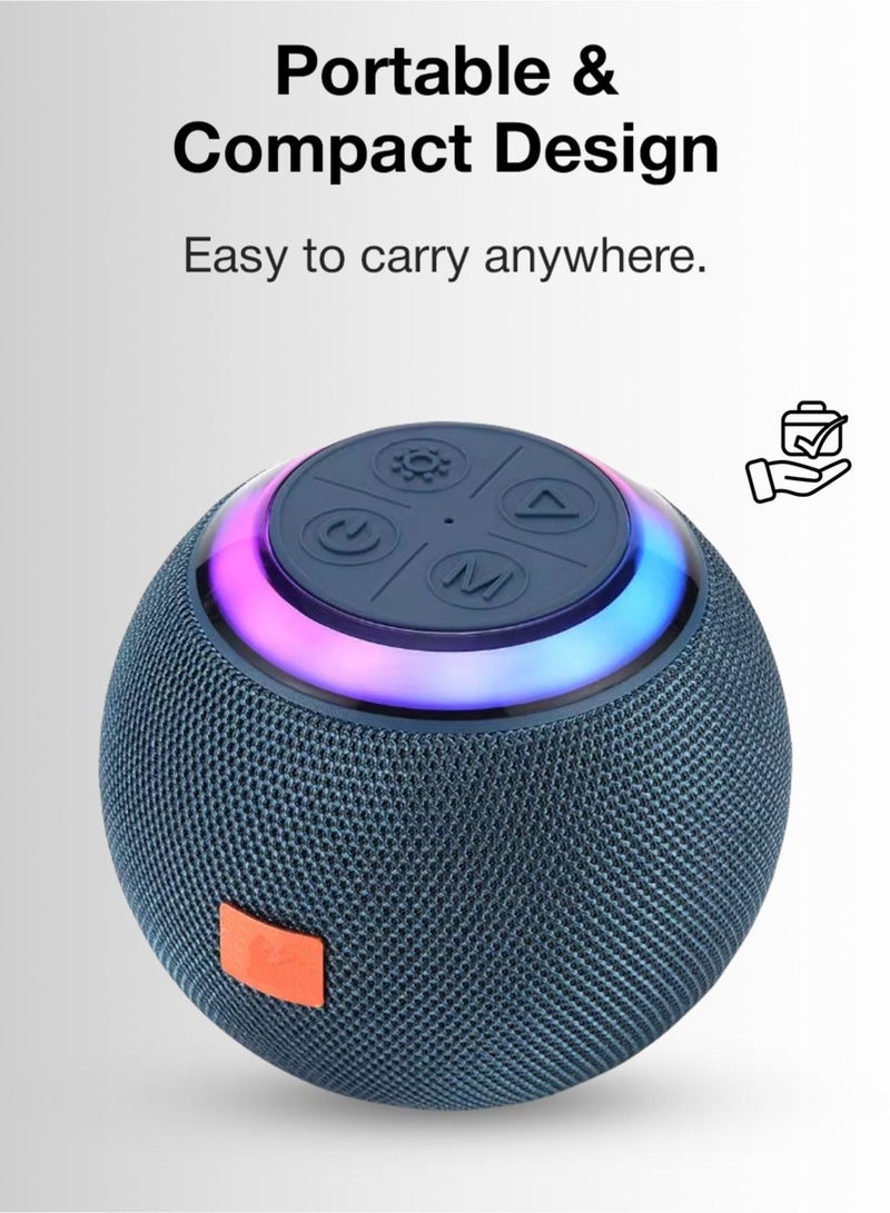 Glassology Wisme Portable Wireless Speaker 5W Deep Bass, LED Glow, Waterproof Design - Image 2