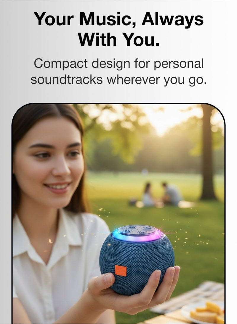 Glassology Wisme Portable Wireless Speaker 5W Deep Bass, LED Glow, Waterproof Design - Image 5