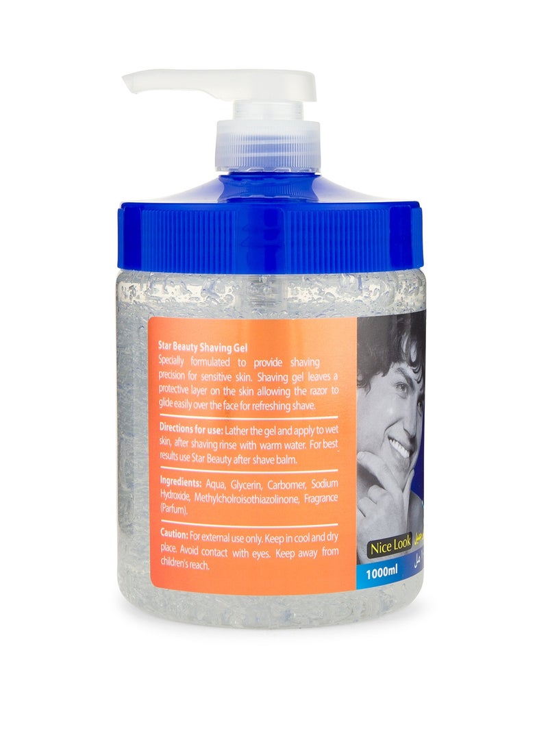 Star Men's Non-Foaming Shaving Gel - (1000ml Pump)  - Image 2